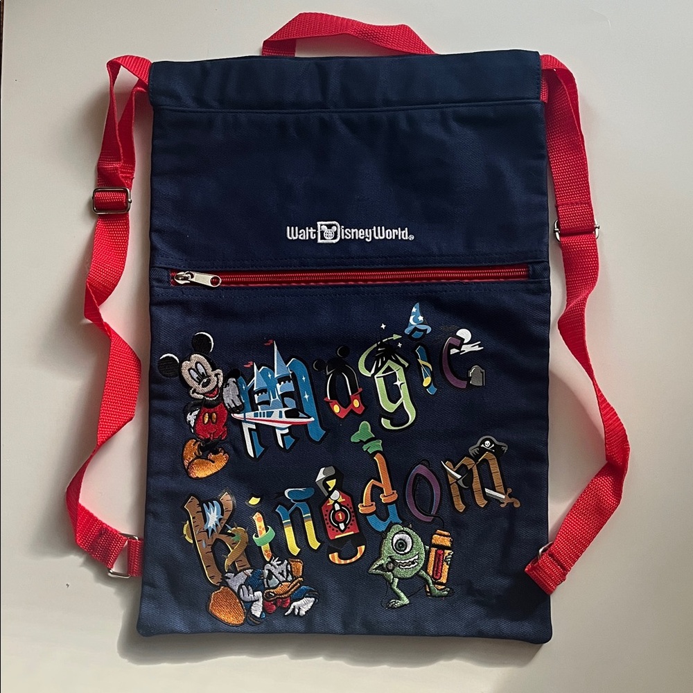 Disney Cotton Drawstring Backpack with Embroidery